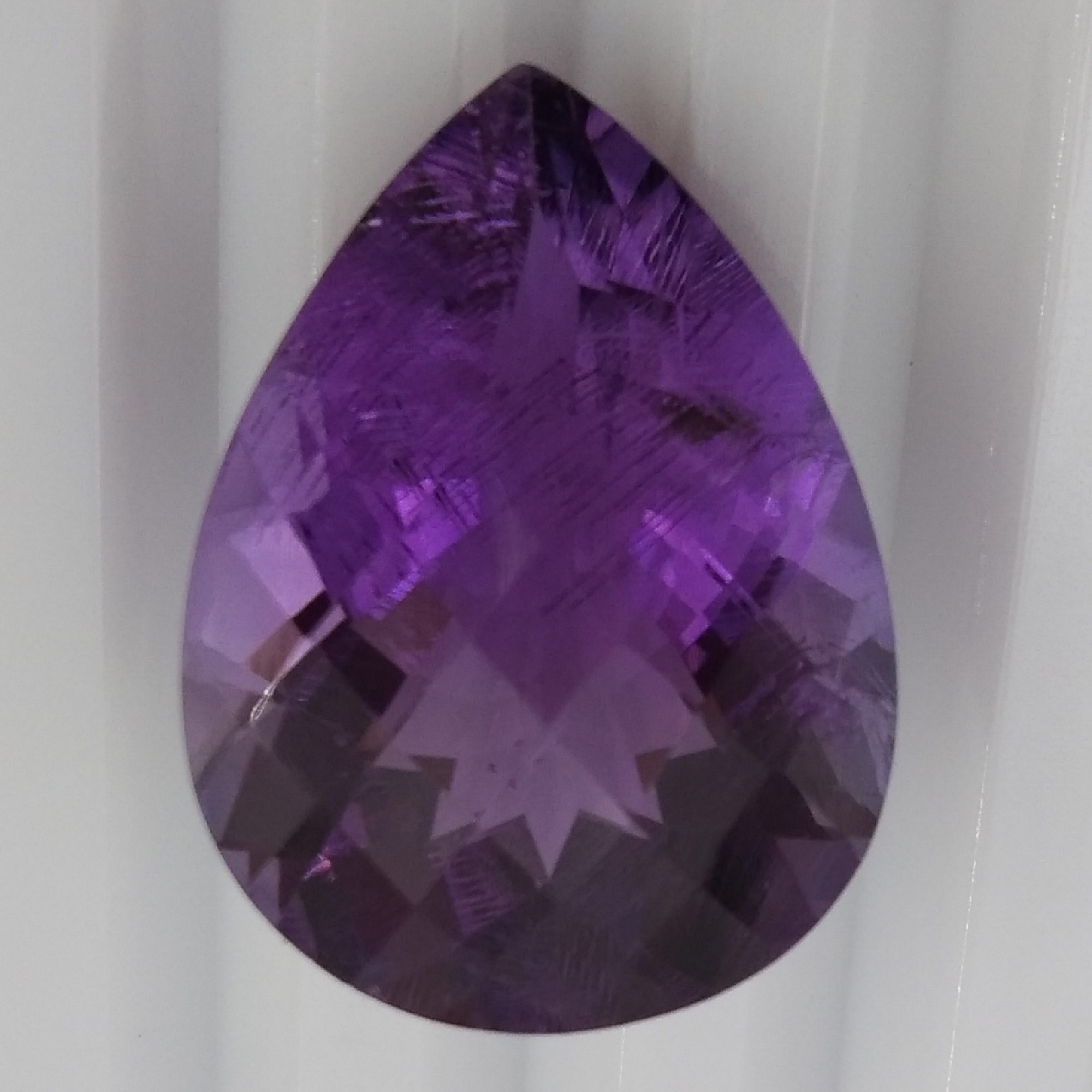 Amethyst Pear Checker Cut