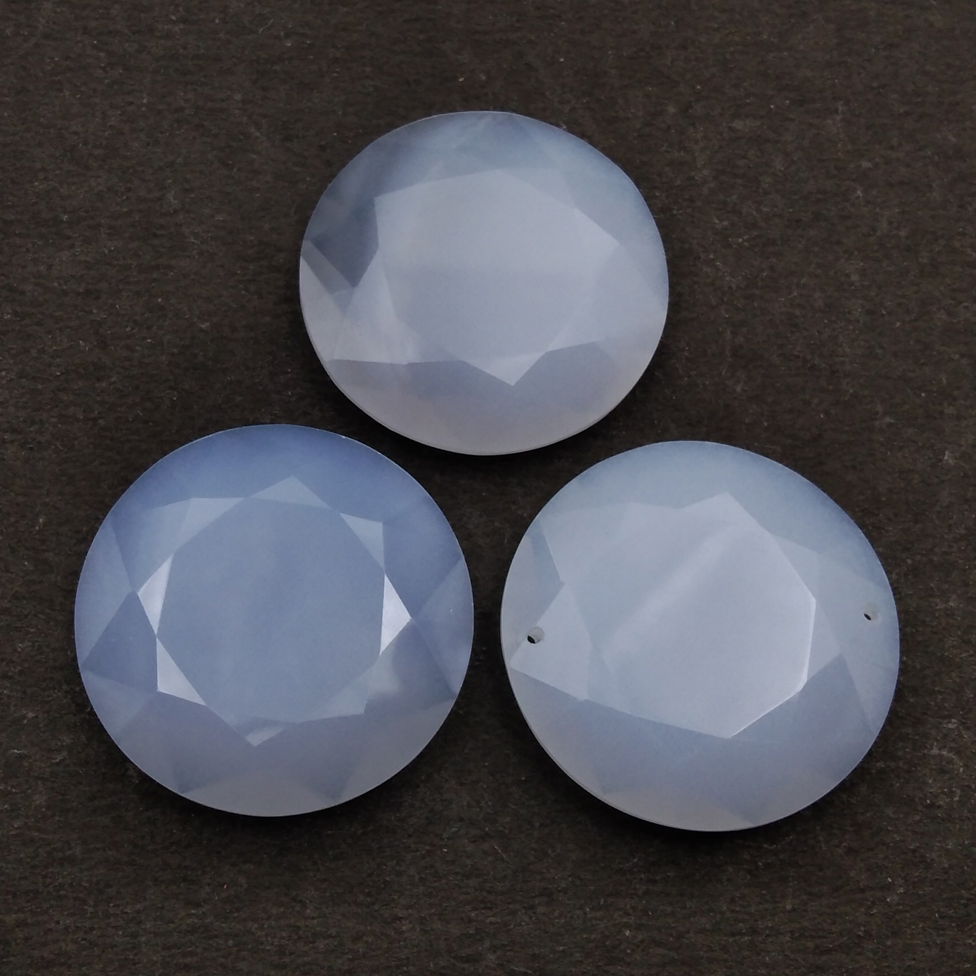 Chalcedony Round Flat Cut