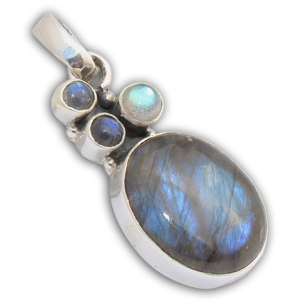 925 Sterling Silver Pendant with natural gemstone Labradorite