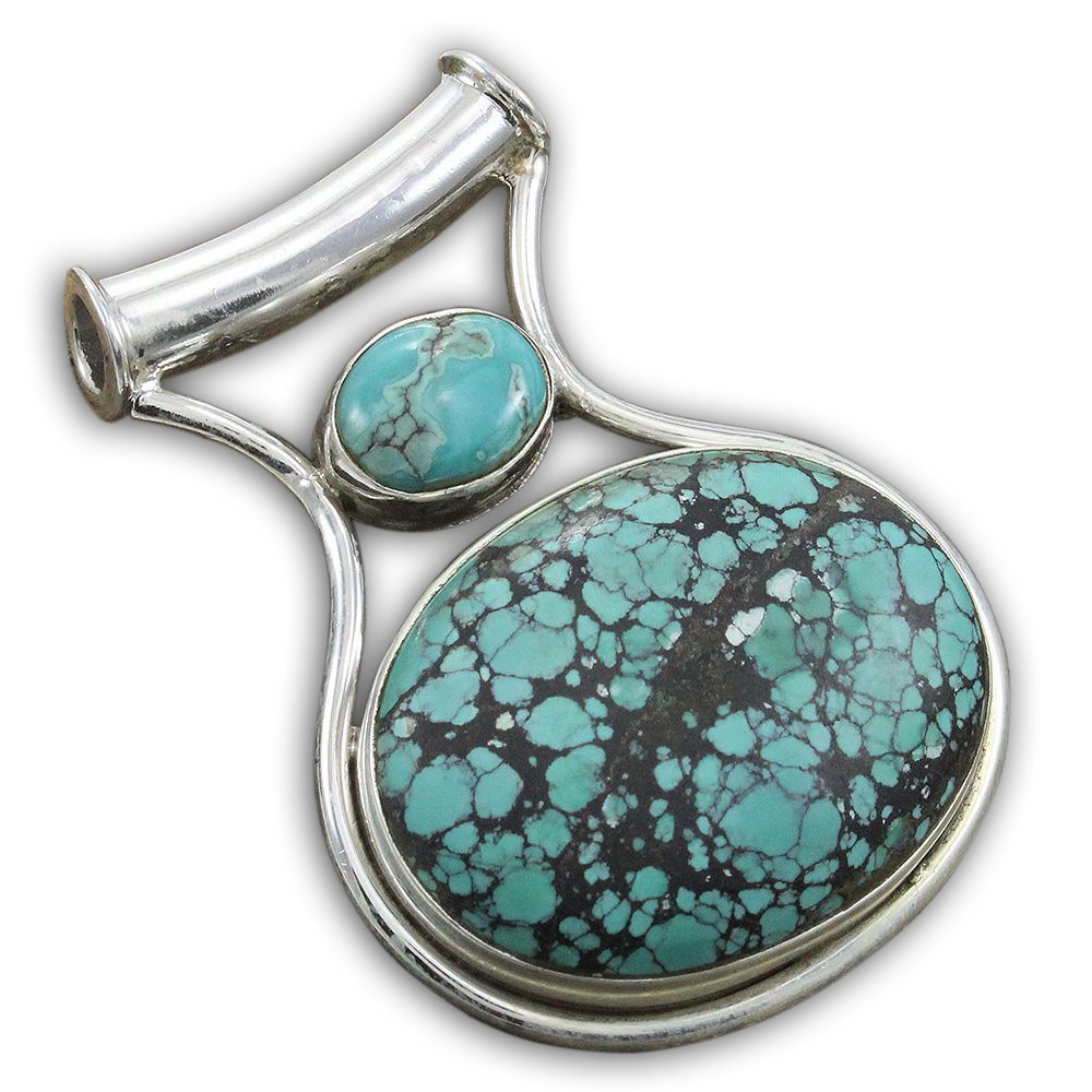 925 Sterling Silver Pendant with natural gemstone Turquoise