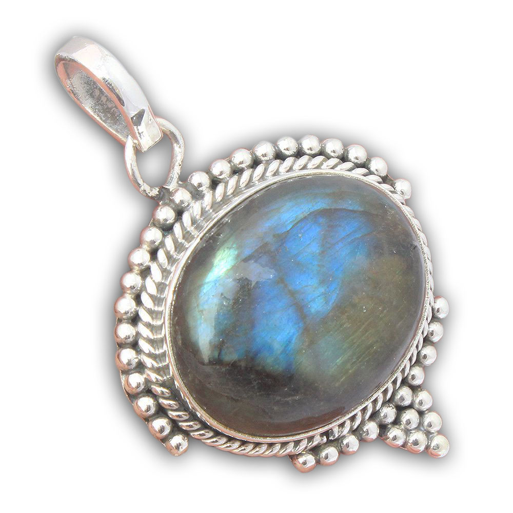 925 Sterling Silver Pendant with natural gemstone Labradorite