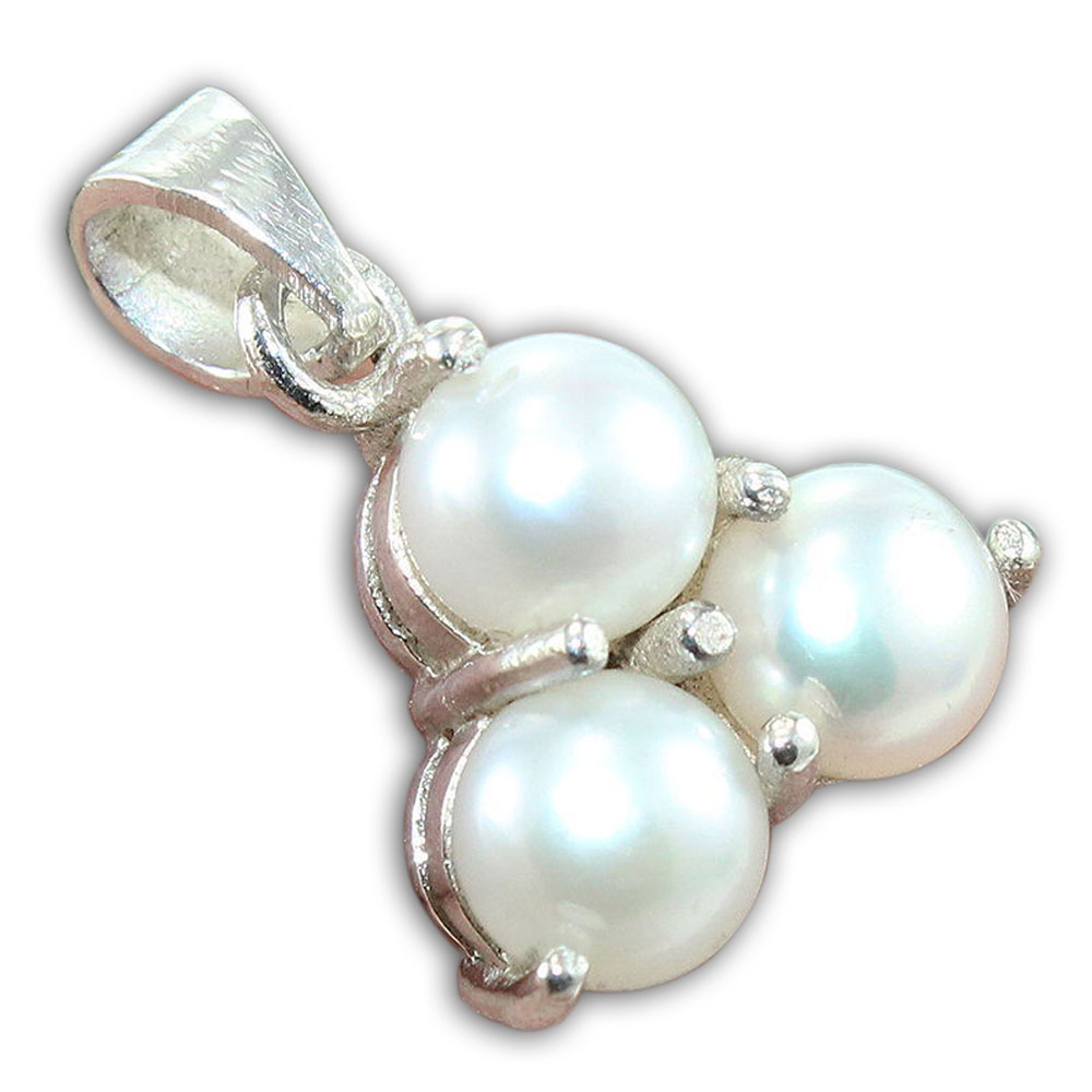 925 Sterling Silver Pendant with natural gemstone Pearl