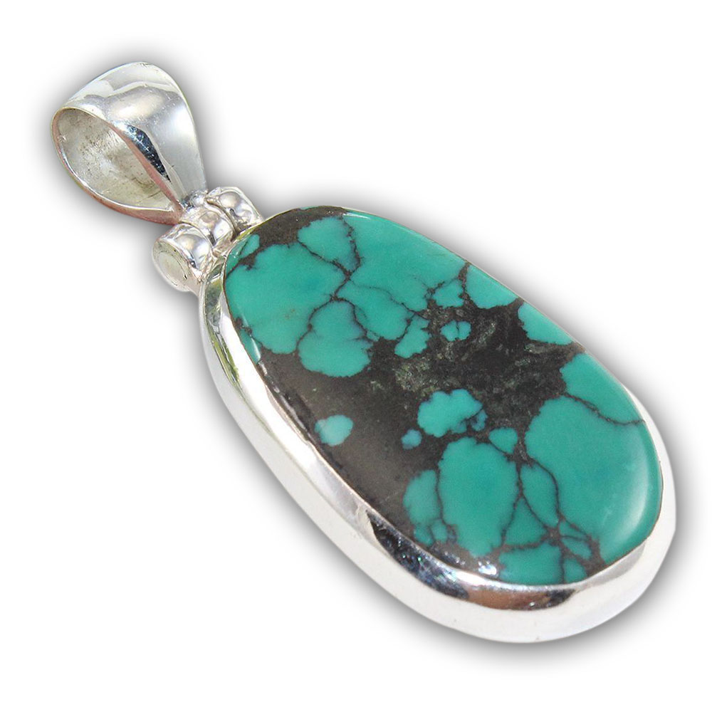 925 Sterling Silver Pendant with natural gemstone Turquoise