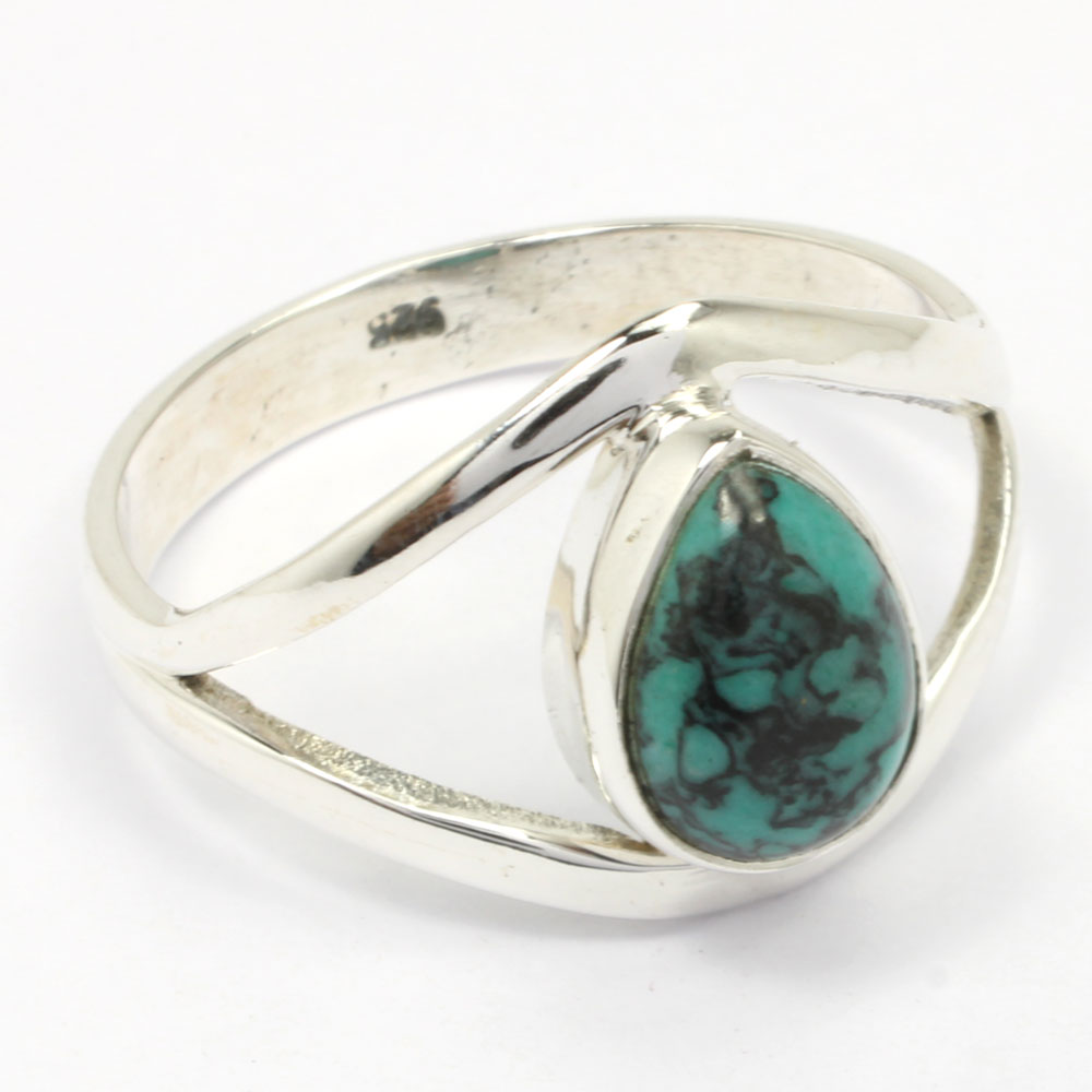 925 Sterling Silver Ring with natural gemstone Turquoise