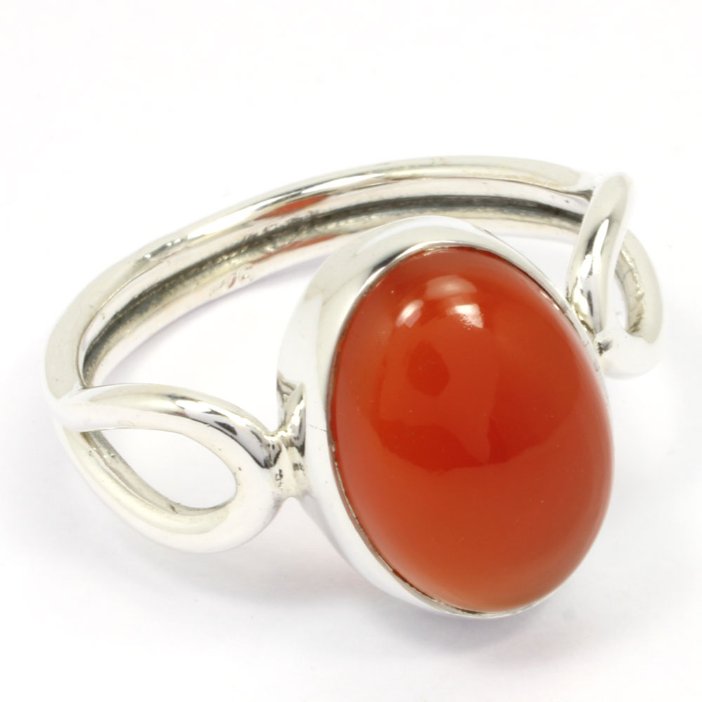 925 Sterling Silver Ring with natural gemstone Red Onyx