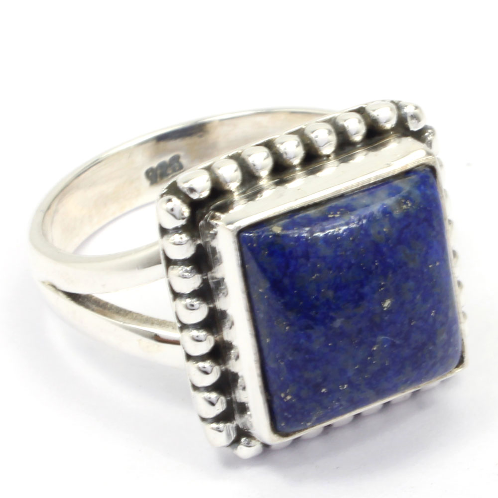 925 Sterling Silver Ring with natural gemstone Lapis