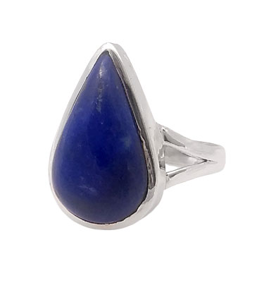 925 Sterling Silver Ring with natural gemstone Lapis