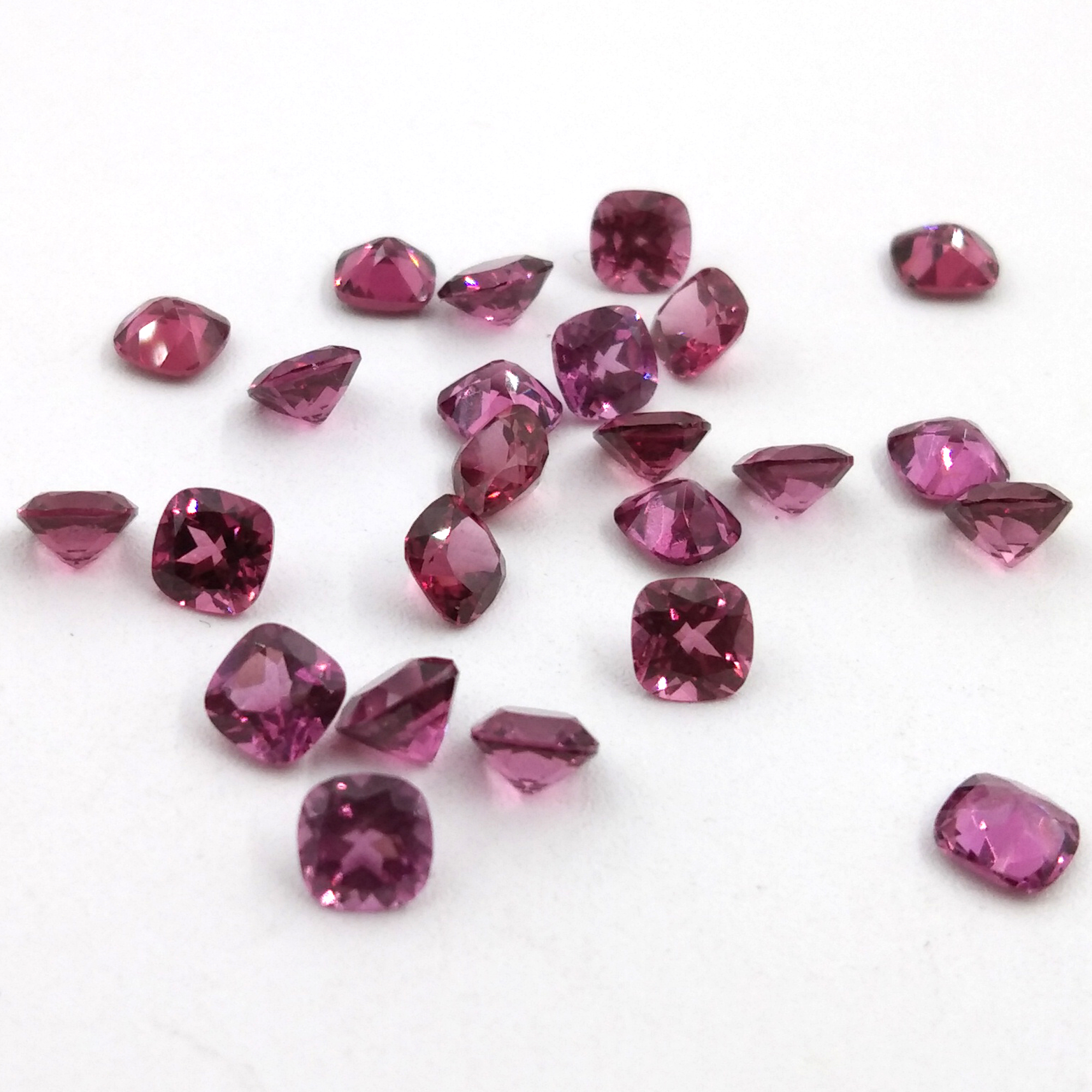 Rhodolite cushion Cut