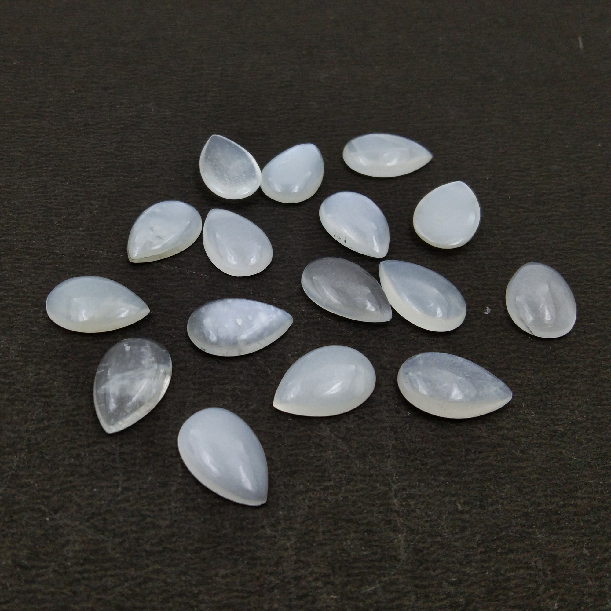 White Moonstone Pear Cabochon   