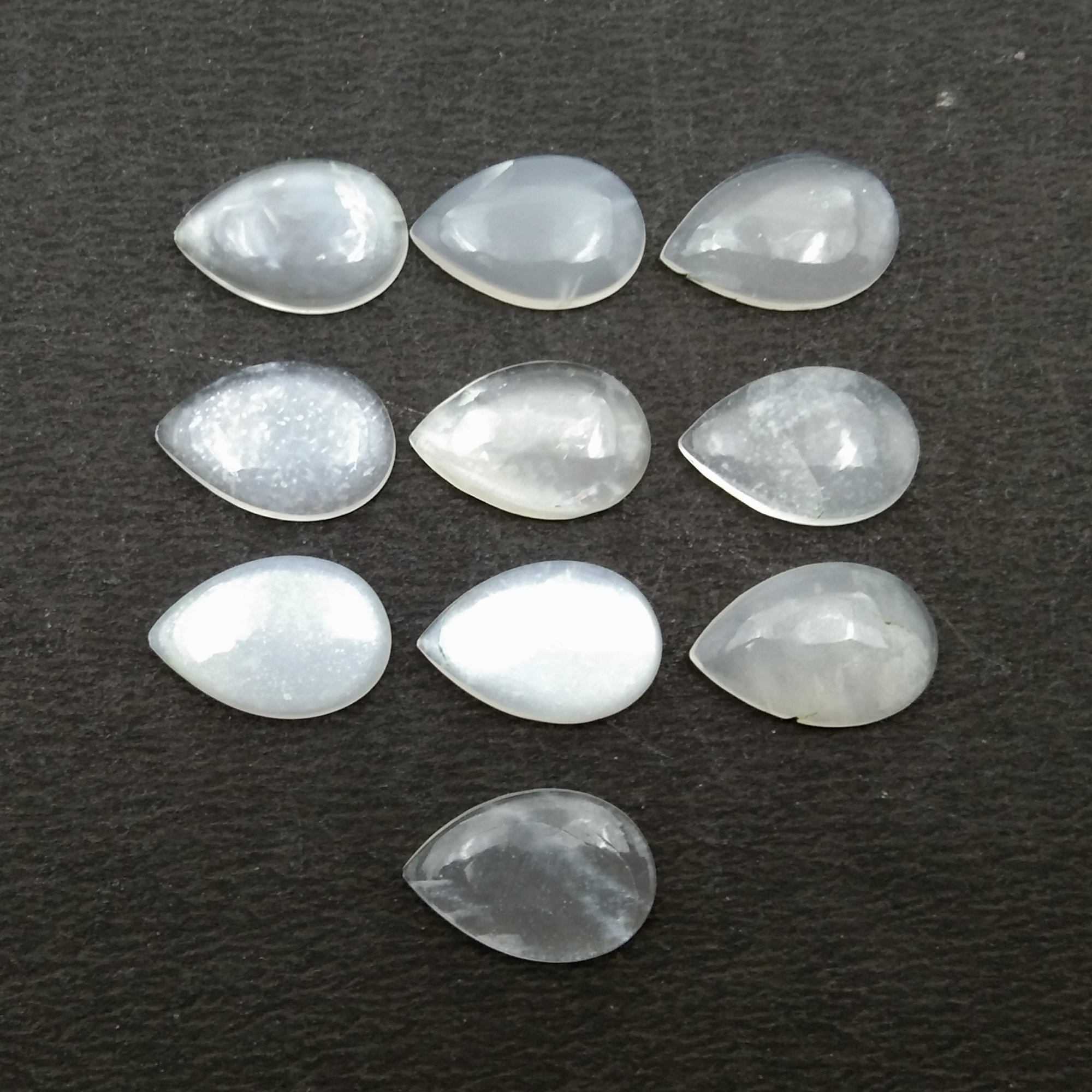 White Moonstone Pear Cabochon   