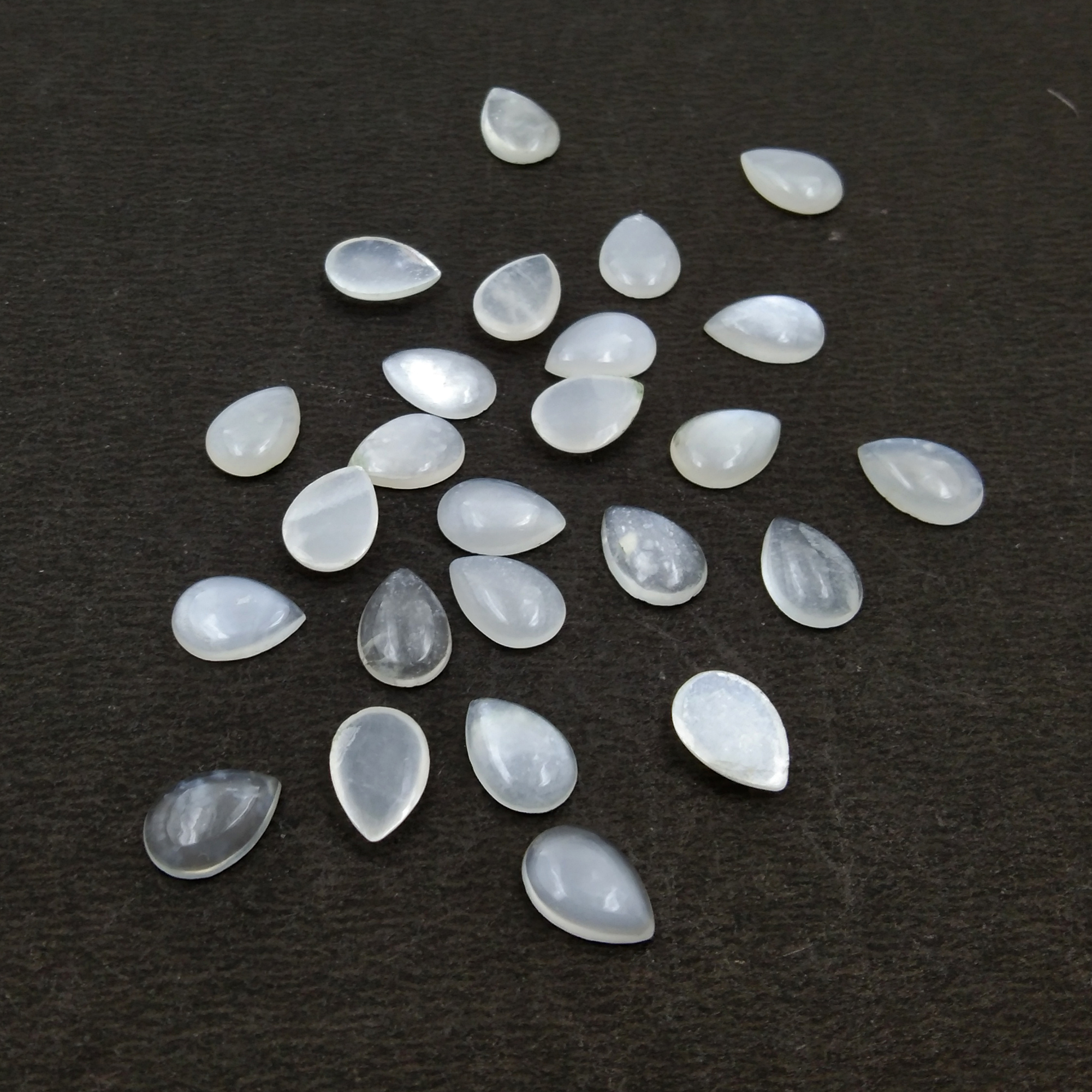 White Moonstone Pear Cabochon   