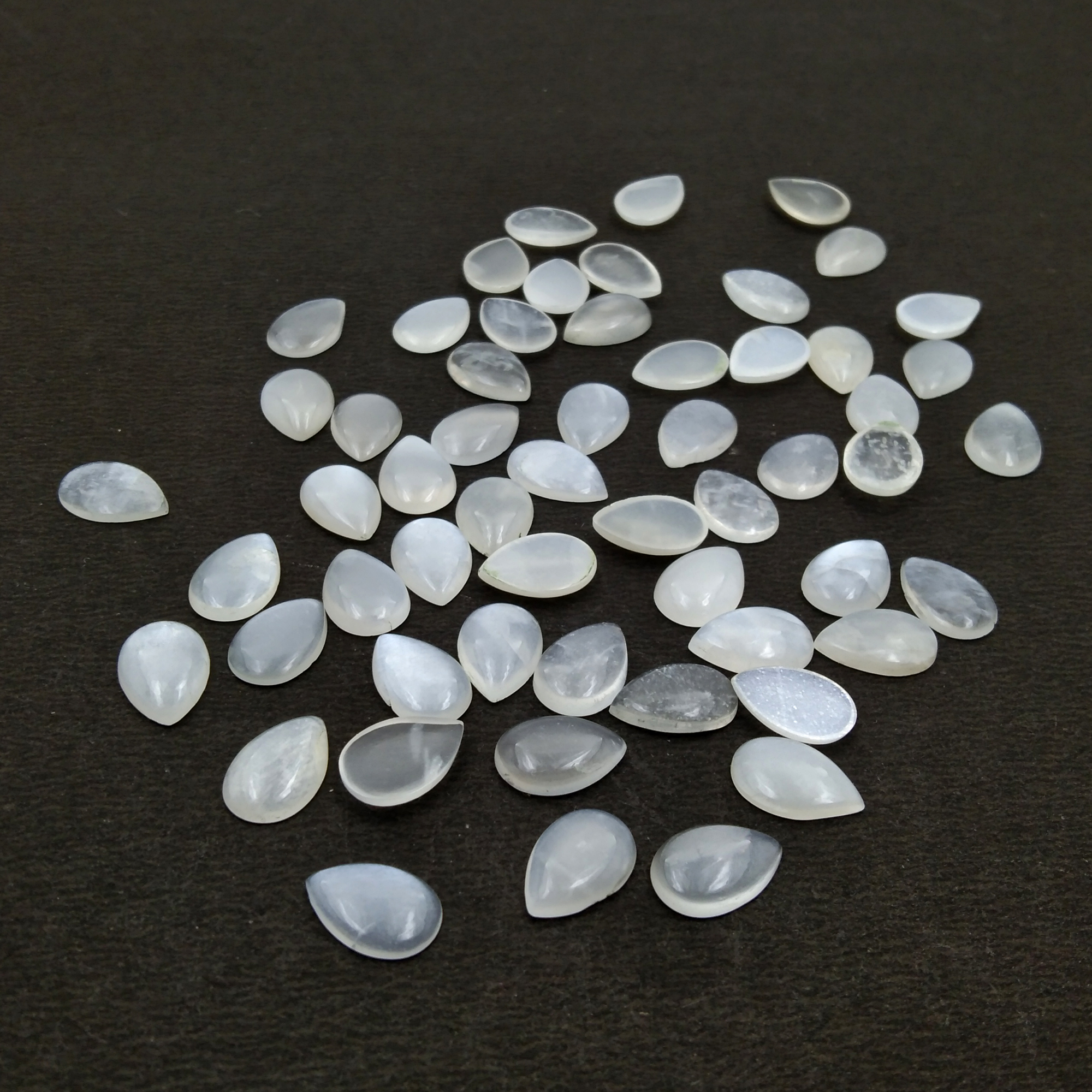 White Moonstone Pear Cabochon   